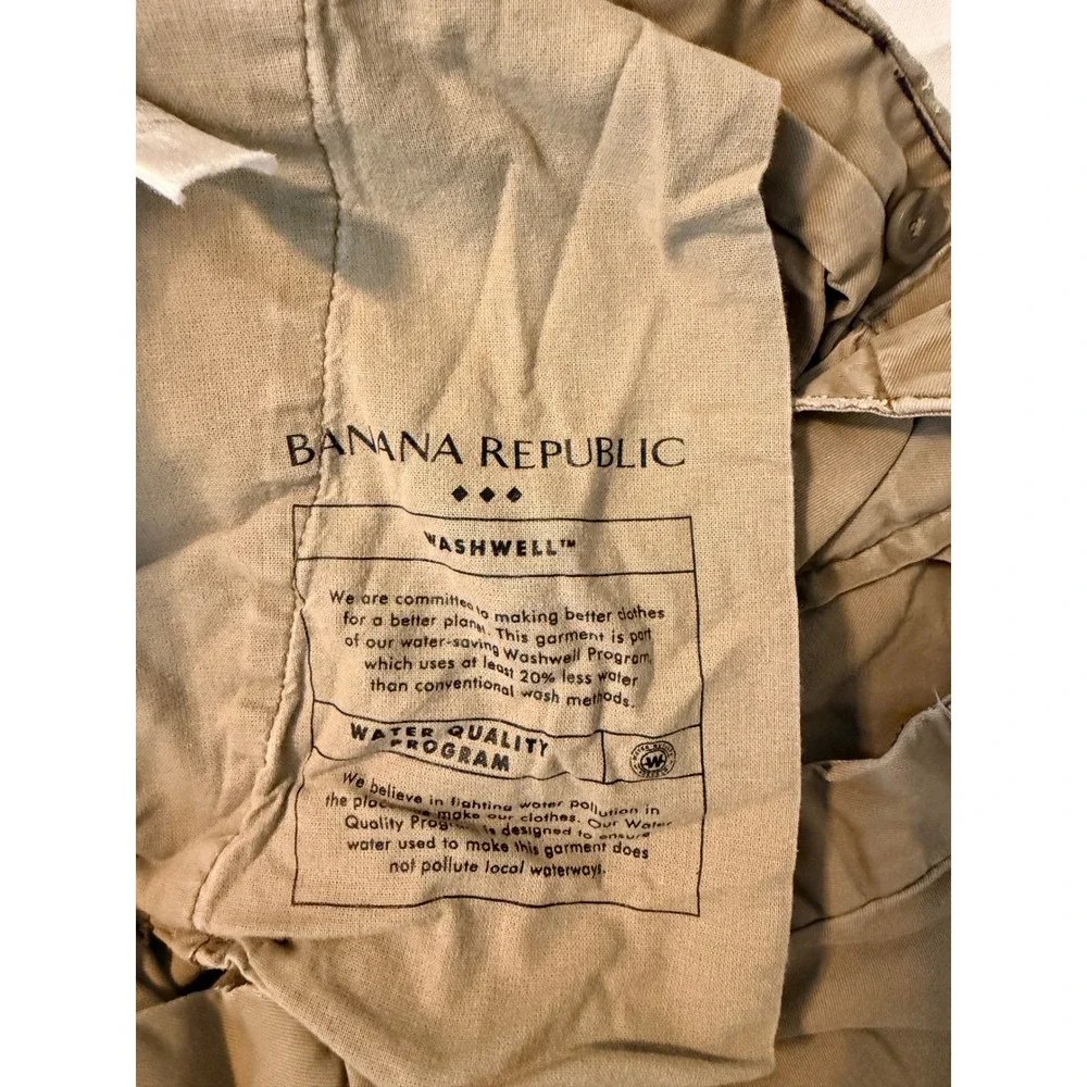 Banana Republic Mens Lived-In Chino Straight Fit Khaki Tan Pants 42x34